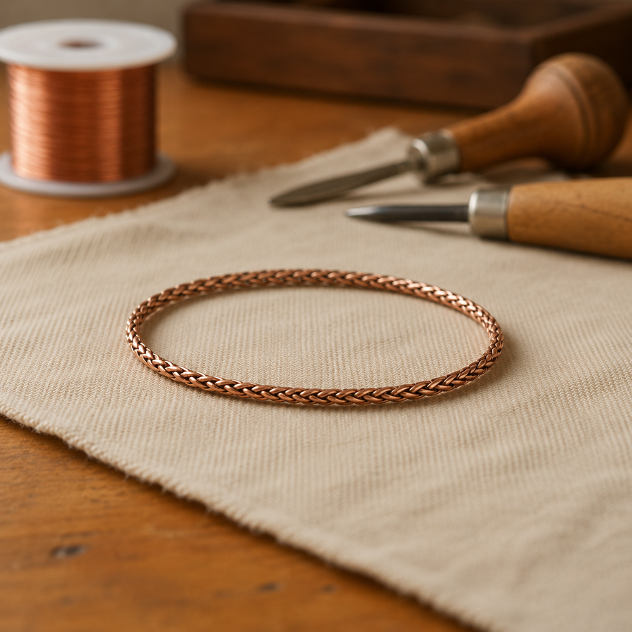 Tobillera de Cobre Braid
