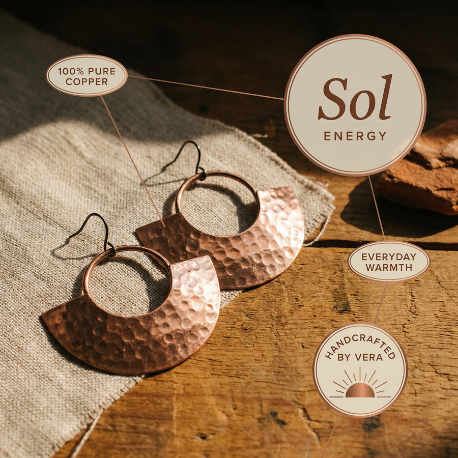 Aretes de Cobre Sol