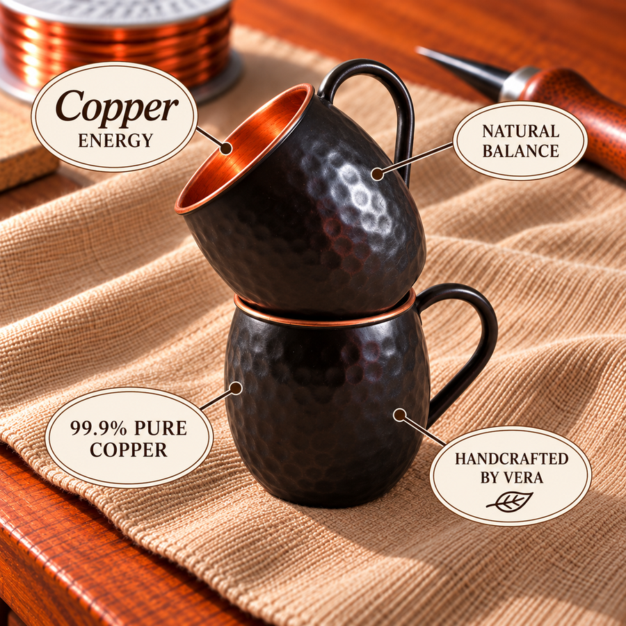 Tazas Moscow Mule de Cobre Negras