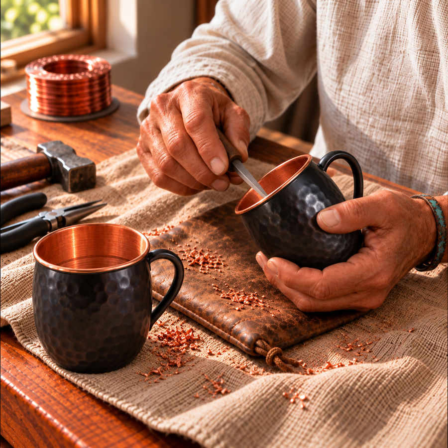 Tazas Moscow Mule de Cobre Negras