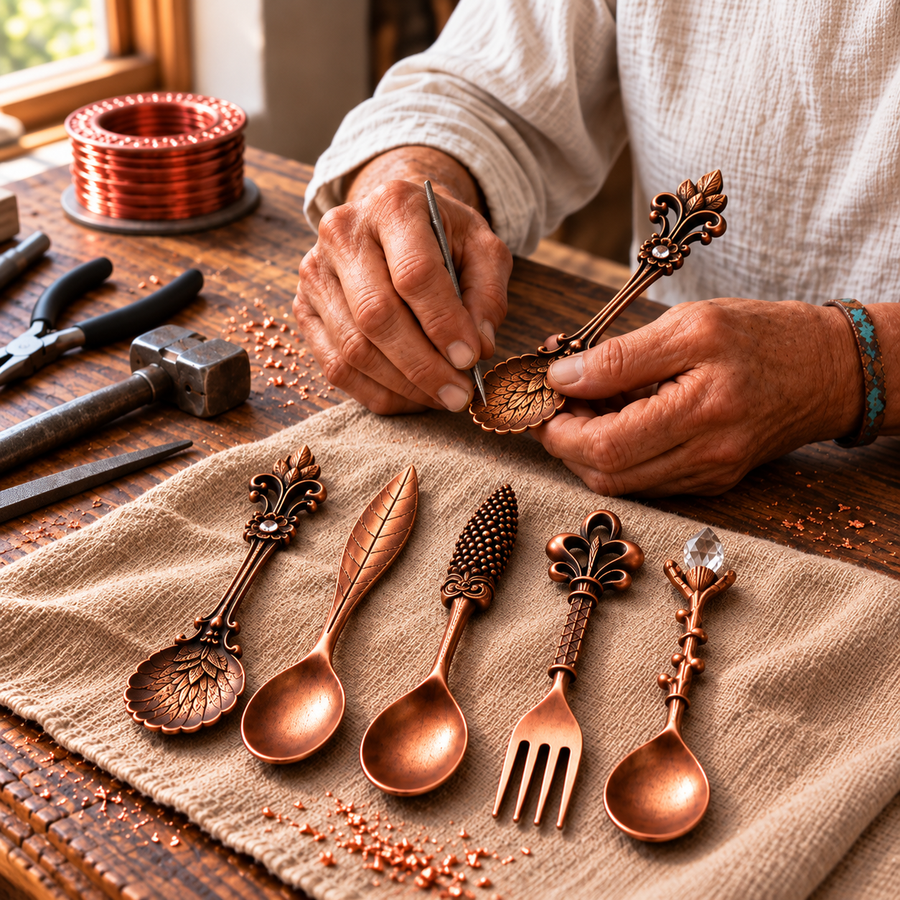 Set de Cubiertos de Cobre