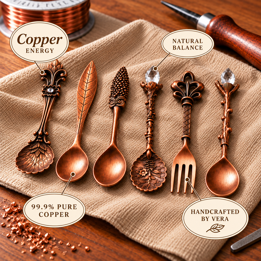 Set de Cubiertos de Cobre