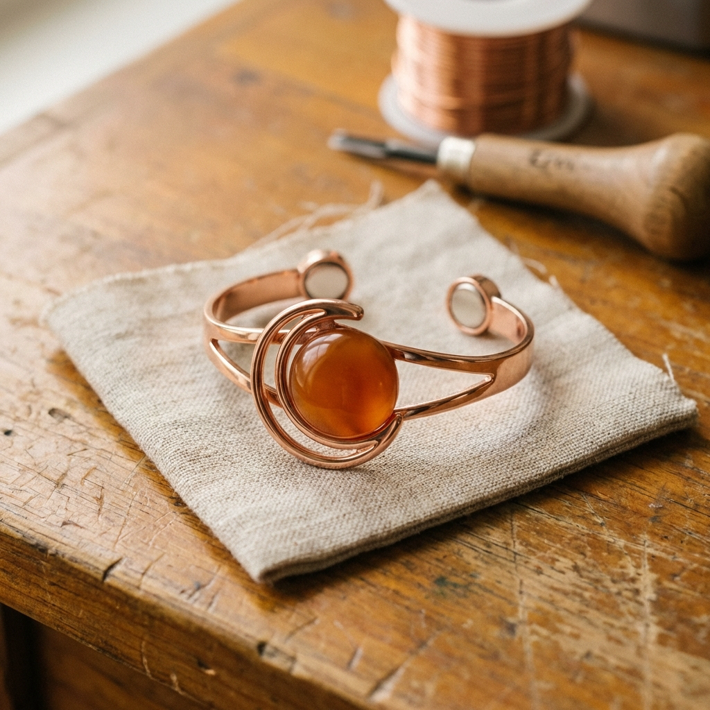 Pulsera de Cobre Sphere Orange