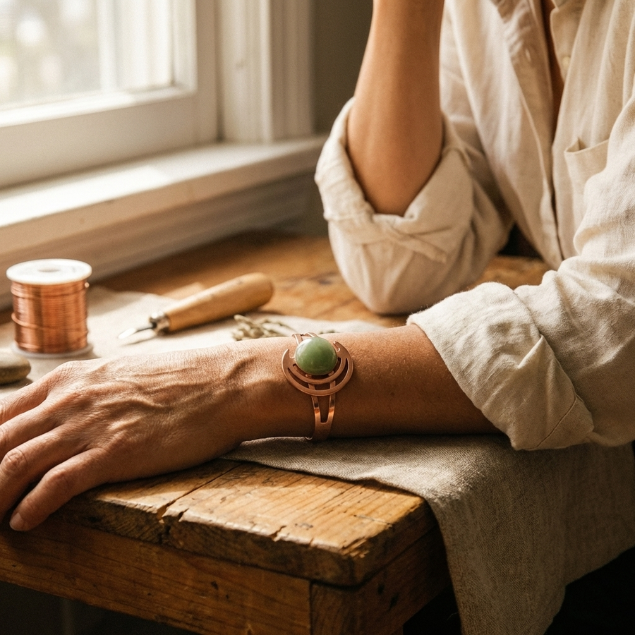 Pulsera de Cobre Sphere Green