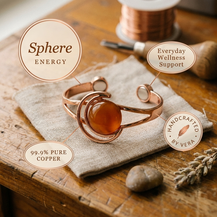 Pulsera de Cobre Sphere Orange