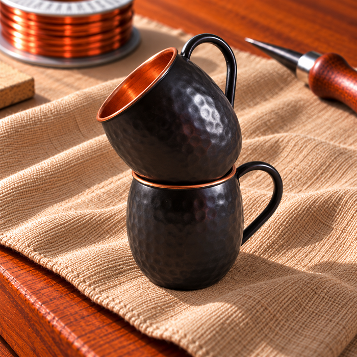 Tazas Moscow Mule de Cobre Negras