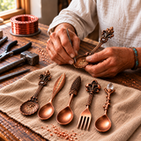 Set de Cubiertos de Cobre
